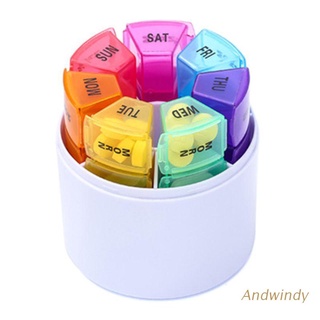 AND 7 Days 28 Grids Colorful Kit Pill Storage Box Medicine Box Tablet Organizer Medicine Pill Box
