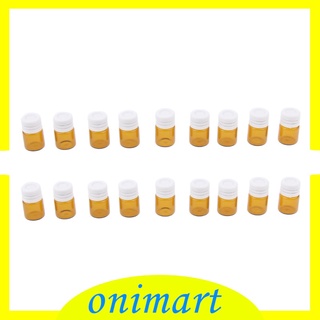 Onimart 20 piezas Mini botellas De vidrio vacío ámbar 1ml Para aceite esencial/muestra De Perfume (4)