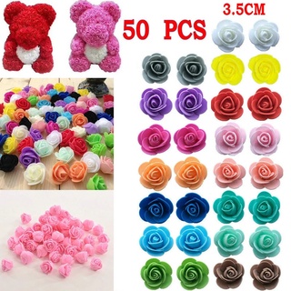 50pcs Artificial Foam Rose Heads 3.5cm Flower For DIY bouquet Home Wedding Decorative PE teal touch flowers valentine gift (1)