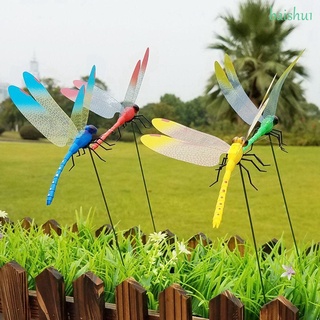 Baishu1 10 pzs/Lote Ornamento creativo de patio al aire libre de patio Artificial Libélula Falso mariposa/Multicolor