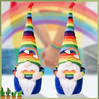 fromlocal-gnome muñeca de pie ornamental poliéster arco iris sin cara enana muñeca de felpa festival presente