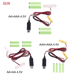 SUN 4.5V AA AAA Battery USB Power Supply Cable Can Replace 3pcs AA AAA 1.5V Battery