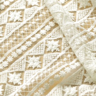 nuevos productosTela de malla beige tela de encaje bordado cheongsam vestido vestido tela de bordado hecho a mano diy
