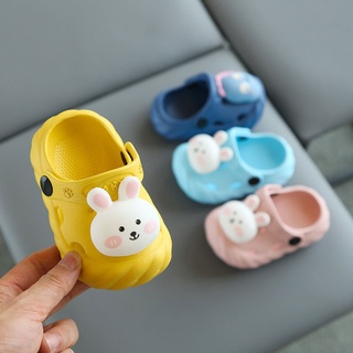 Niños zapatillas niña lindo conejito interior antideslizante fondo suave masculino bebé hogar Baotou sandalias agujero zapatos 12.my8.26 (3)