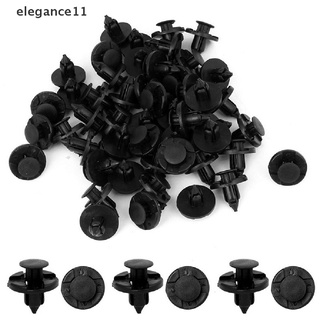 [elegance11] 50 unids/set 8 mm agujero remaches de plástico sujetador clips de empuje negro para coche auto fender [elegance11]