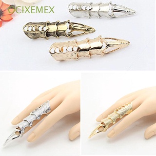 Ocixemex moda nueva Rock mujeres hombres joyería Unisex Metal garra anillos de dedo completo/Multicolor
