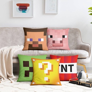 Funda de almohada Minecraft decoración del hogar Steve Creeper cerdo pato de dibujos animados funda de almohada niños regalos de alta calidad sofá almohada buena (1)