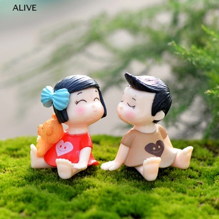 alive lovers pareja figuritas miniaturas hada jardín gnomo musgo terrarios resina artesanía decoración