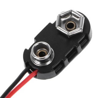 inco pp3 9v batería clip conector i tipo alambre estañado cables 150mm negro rojo (6)