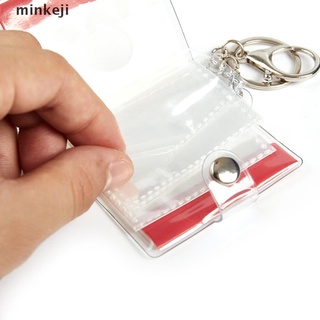 mkji 16 bolsillos mini álbum de fotos llavero almacenamiento libro portador, mini insertar foto.