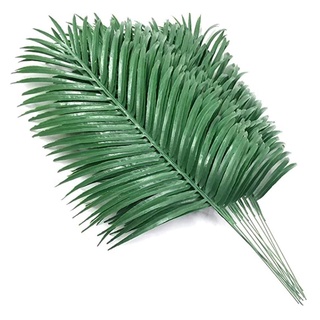 12 piezas de hojas de palma artificiales plantas de imitación de palma frondosas tropicales grandes hojas de palma verde planta para hojas de fiesta hawaiana