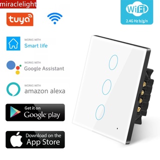tuya Wifi Smart Light Touch Switch life/tuay APP Control Remoto Funciona Con alexa Google home EU # miraclelight.cl