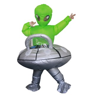 Ufo verde Alien disfraz inflable disfraz de Cosplay disfraz divertido traje de fiesta disfraz de disfraz de Halloween para niños adultos (9)
