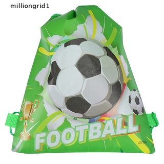 [milliongrid1] bolsa de fútbol con cordón no tejida para niños, viajes, escuela, bolsas de regalo (5)