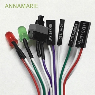 annamarie conectores duraderos hdd luz led restablecer cables de ordenador de 65 cm pc de escritorio de la computadora de alimentación en atx caso interruptor cable
