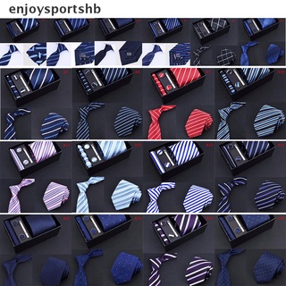 [enjoysportshb] juego de 5 piezas caja de regalo de negocios formal corbata pañuelo gemelos para hombre corbata [caliente]