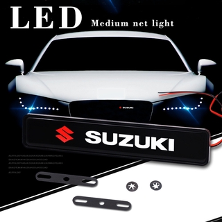 Con luz LED Pegatinas de insignia de emblema de rejilla delantera de coche adecuadas para Suzuki Vitara Swift XL7 Presso Dzire Jimny Ciaz Celerio Ertiga