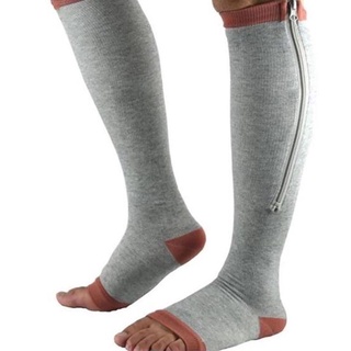 Tubo medio con cremallera medias elásticas deportivas calcetines en forma de vena calcetines flacos calentadores de piernas