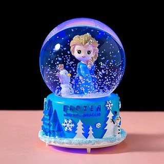 Frozen Aisha princesa bola de cristal decoración caja de música juguete niños cumpleaños Dekorasi Kotak Muzik Mainan anak-anak Hadiah Hari Lahir