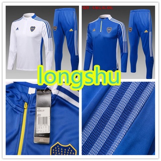 2021 2022 Argentina League Boca Juniors blue white soccer jacket pants training suits football jacket pants (1)