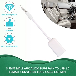 cable convertidor de audio auxiliar macho de 3.5 mm a usb 2.0 hembra cable de coche mp3