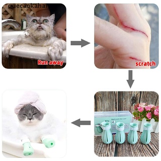 quecaokahai - fundas para garra de gato, anti-mordida, para baño, lavado de gato, uñas, corte, cubierta de pie cl