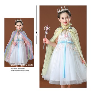 2020 Frozen 2 Elsa princesa capa niños niña Cosplay disfraz fiesta exterior capa (6)
