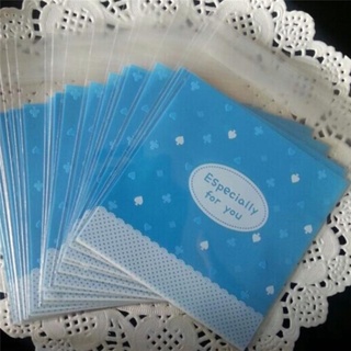 100 pzas mochila de plástico autoadhesiva azul para repostería/dulces/galletas/galletas