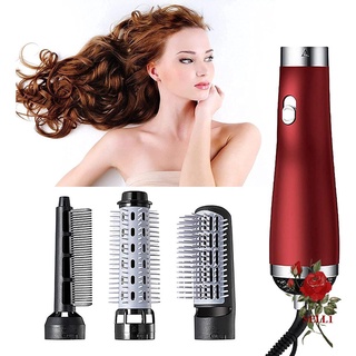 SELL 4Colors 3 IN 1 Hair Dryer Brush Interchangeable Brush Head Curling Blow Dryer Hair Straightening Salon Styling Comb Tool Adjustable Mode For Rotating Volumizer/Multicolor