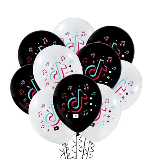 12 piezas globo De Látex De 12 pulgadas Tik Tok Notes Música temática De fiesta De cumpleaños
