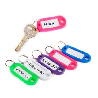 llavero de plástico multicolor etiqueta para llaves de equipaje con anillo de llave dividida color aleatorio