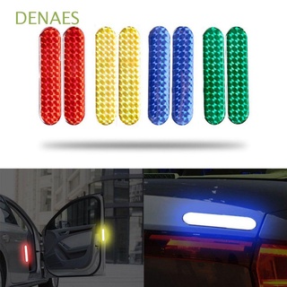 denaes - adhesivo reflectante para coche (4 colores, 2 unidades, advertencia de puerta de coche, multicolor)