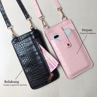 Croco Pocket/bolso de teléfono móvil de las mujeres/bolso bandolera