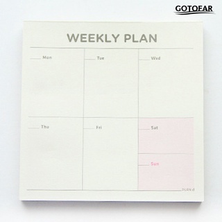 [gotofar] semanal mensual lista de verificación plan de trabajo cuadrado cuaderno diario agenda agenda daybook