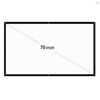 H70 70 " Portátil Proyector Pantalla HD 16 : 9 Blanco Dacron 70 Pulgadas Diagonal De Proyección Plegable Cine En Casa Para De Pared Interior Al Aire Libre (1)