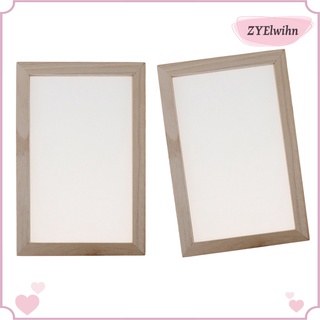 2x pantalla de marco de marco de papel de madera para manualidades, 20 x 30 cm