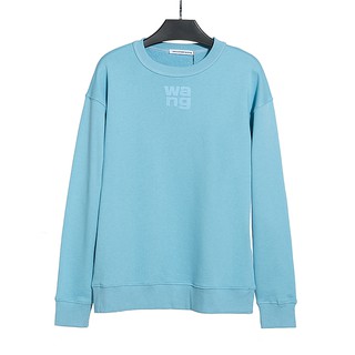 ❤❀ Unisex ❤Aw nueva letra suelta impresa algodón casual manga larga cuello redondo suéter