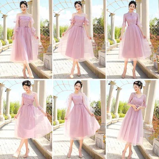2021 nuevo vestido de dama de honor rosa fotografía vestido de fiesta vestido de anfitrión