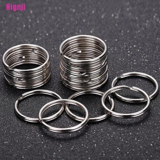 [Nignji] 50 piezas anillo Dividido De plata pulido Para llavero/llavero De argolla con correa