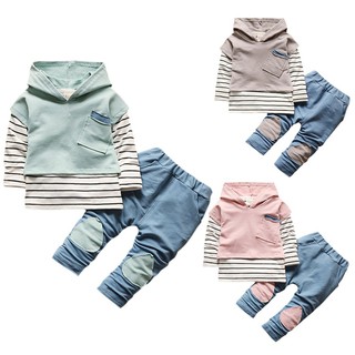 niños niño niño niña tops sudadera con capucha +pantalones trajes conjunto de ropa 0-4 años