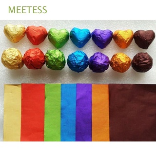 MEETESS 100 Pcs / Lot 3.15 "x 3.15" DIY Aluminum Foil Candy Baking Package Paper Sewing Muti-color Tin Food Clear Chocolate/Multicolor