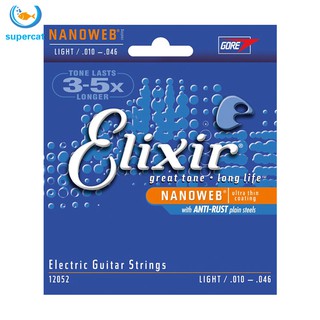 1 juego de cuerdas de guitarra eléctrica Nanoweb Super Light Elixir 12052 010-046