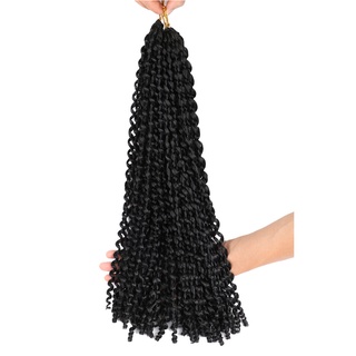 45 cm De Onda De agua rizada trenzada De Crochet rizado Ondulado peluca extensión De cabello Sintético (2)