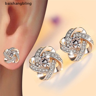pendientes de diamantes de imitación de cristal chapado en plata babl pendientes remolino de oreja pendientes joyería mujeres bling (1)