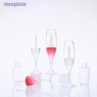 [nin] 5 pzs Mini tubo de brillo de labios vacío en forma de copa de vino recargable botellas cosméticas