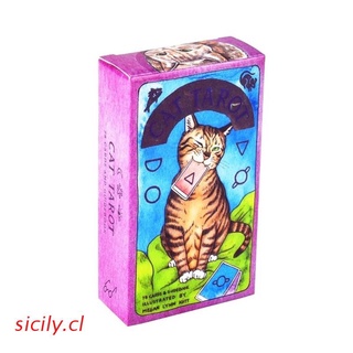sicily Full English Cat Tarot 78 Cards Deck and Guidebook Read Fate Board Game Oracle (1)