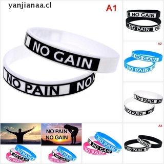 【yanjianaa】 1PC “No Pain No Gain”Elastic Inspirational Motivational Silicone Rubber Bracelet CL (4)