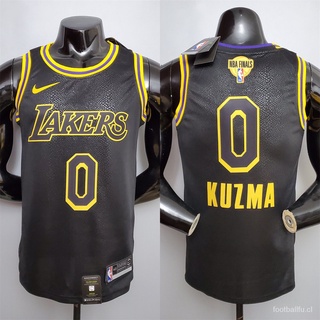 nike nba jersey nba los angeles lakers kuzma #0 serpiente textura negro versión final jersey baloncesto jersey prensado en caliente ropa de baloncesto