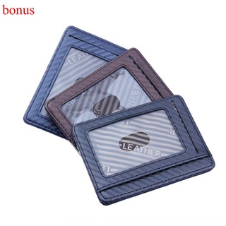 Bonus Slim fibra de carbono cartera titular de la tarjeta caso bolsillo cuero RFID bloque Clip de dinero (7)