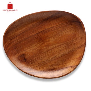Placa de madera Irregular plato de aperitivos plato de madera placa de fruta bandeja de madera maciza